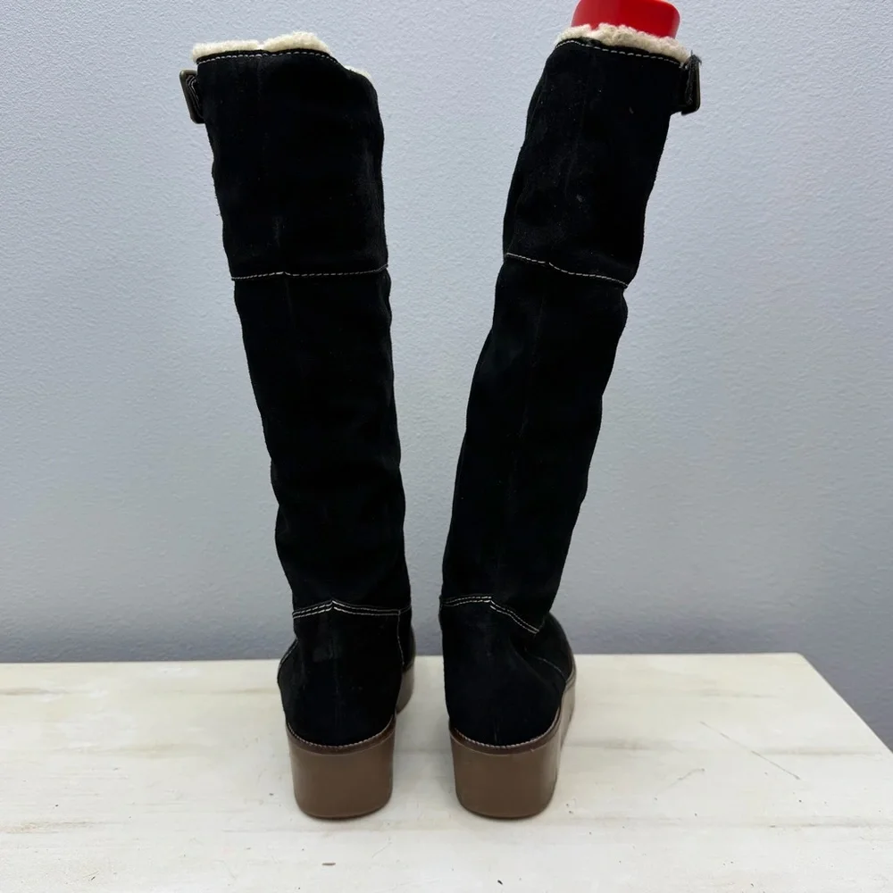 Kors Michael Kors Black Suede Wedge Winter Boots Size 8